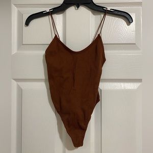 BDG Urban Outfitters Brown spaghetti strap bodysuit, Worn once; Size:S